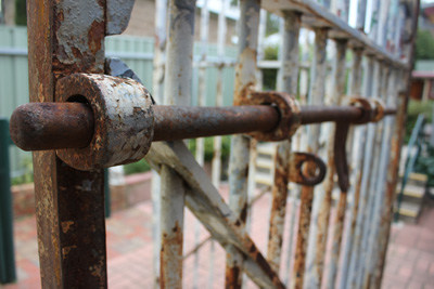 Photo of original hand-forged steel gates for Cooma Gaol 1873