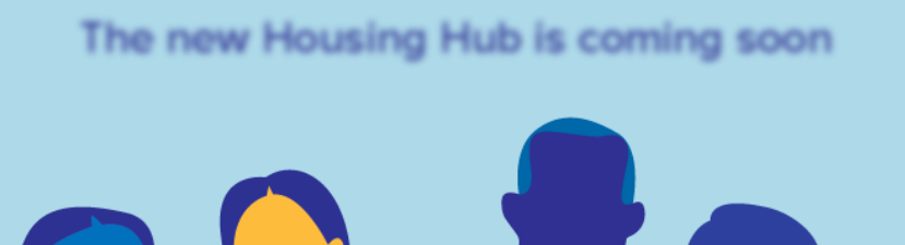 Example image showing blurry text "The new Housing Hub is coming soon"