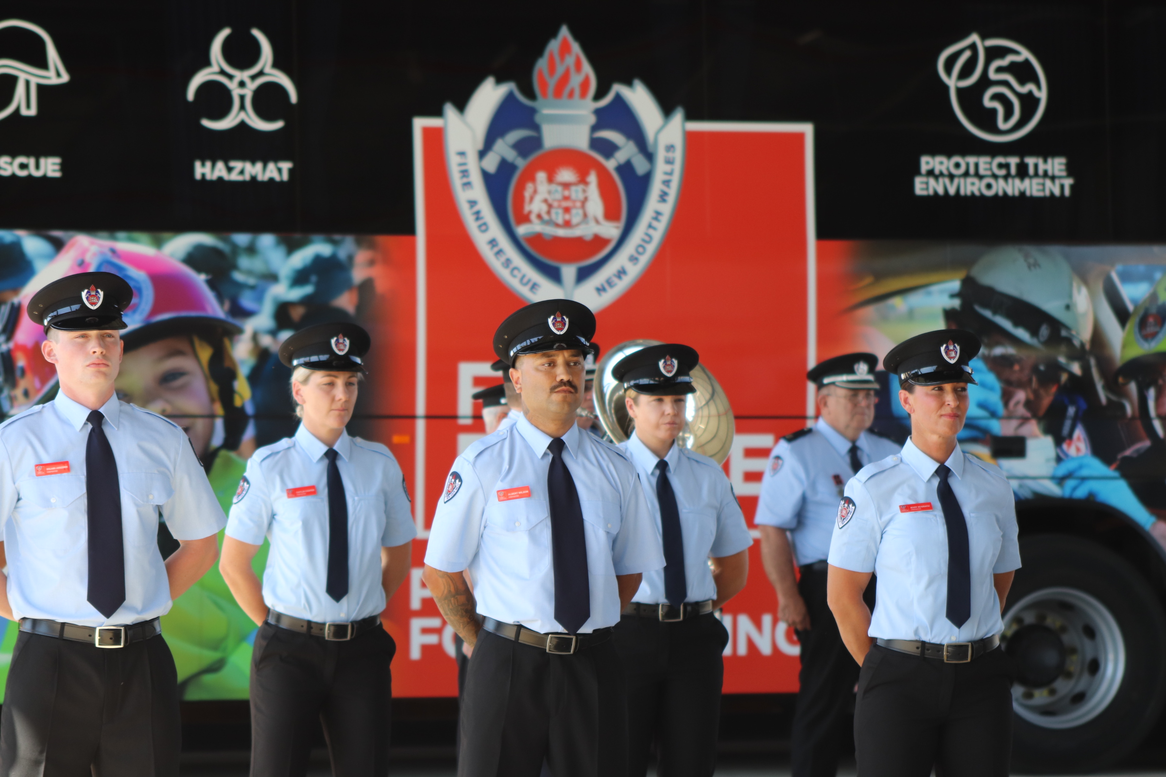 This is an image of 16 new firefighters who have been welcomed into the firefighting family.